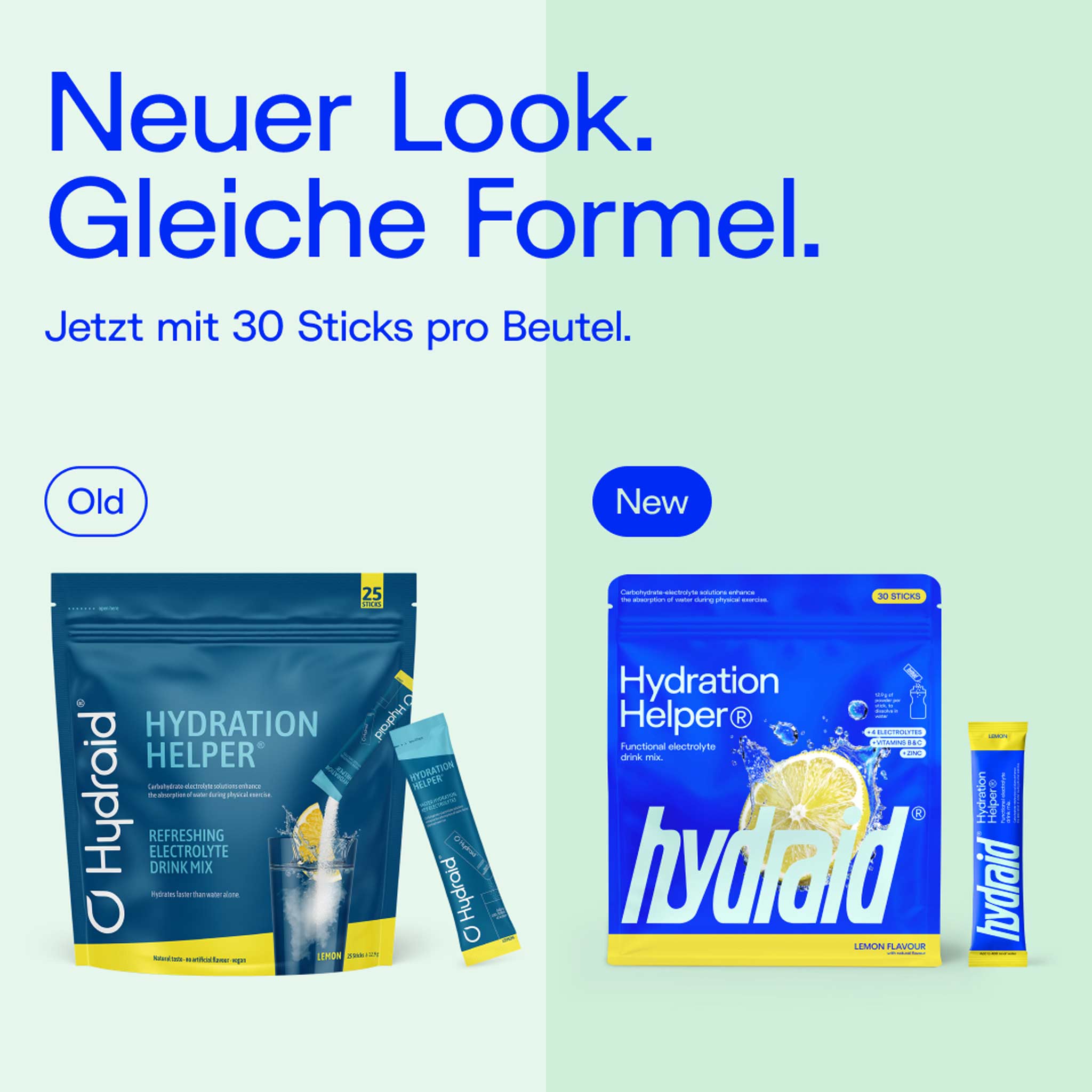 Neues und altes Packaging von Hydraid