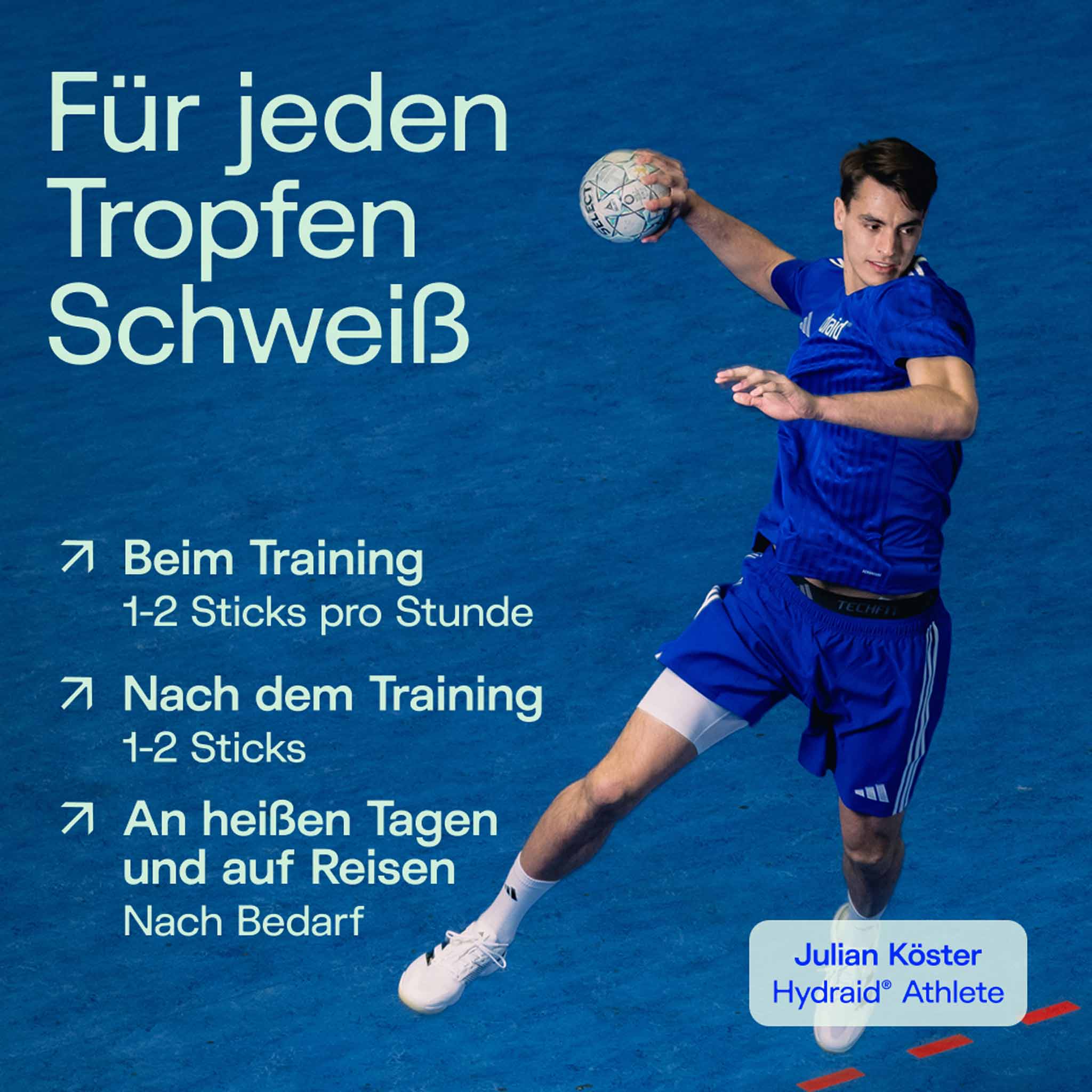 Julian Köster wirft Handball