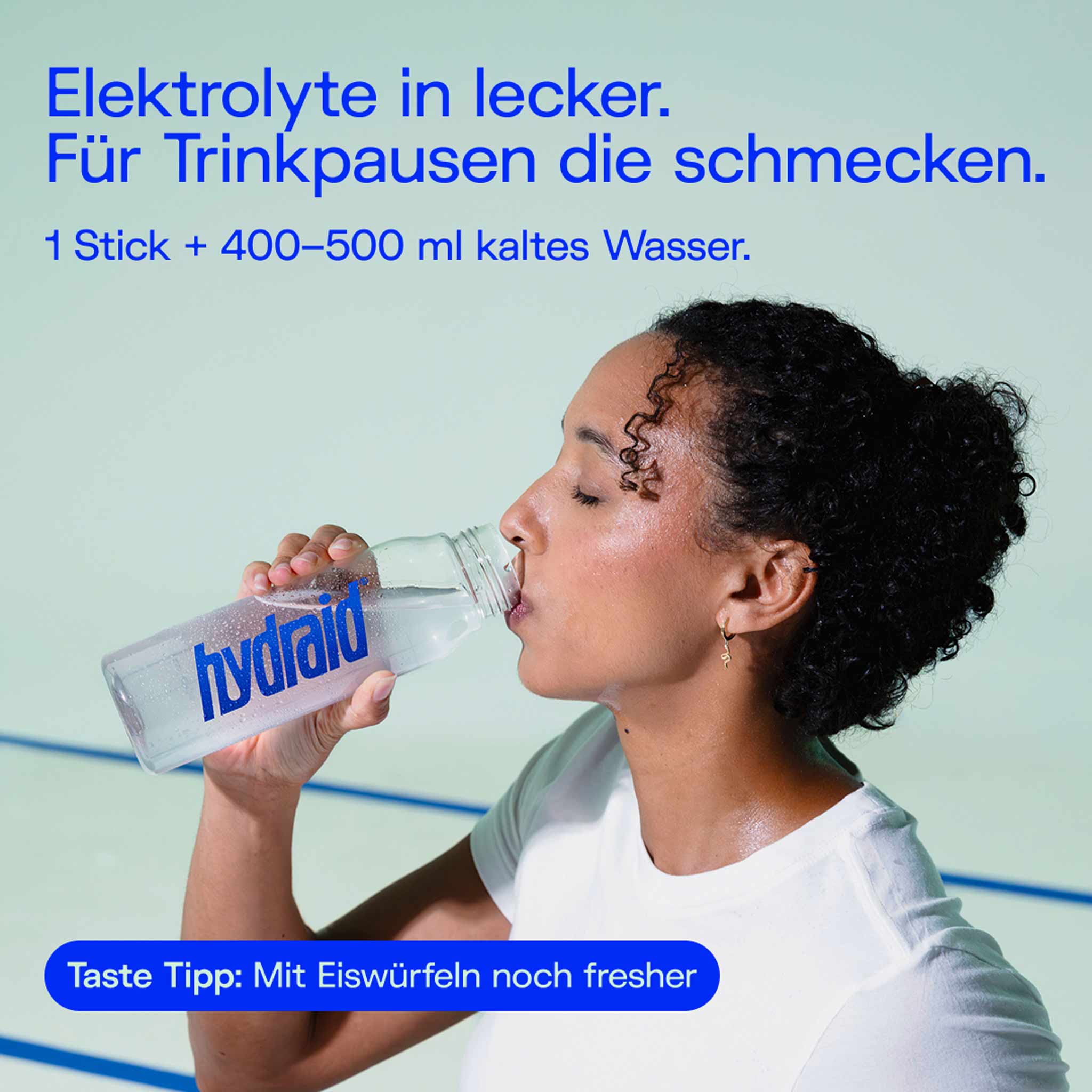 Malaika Mihambo trinkt Hydraid